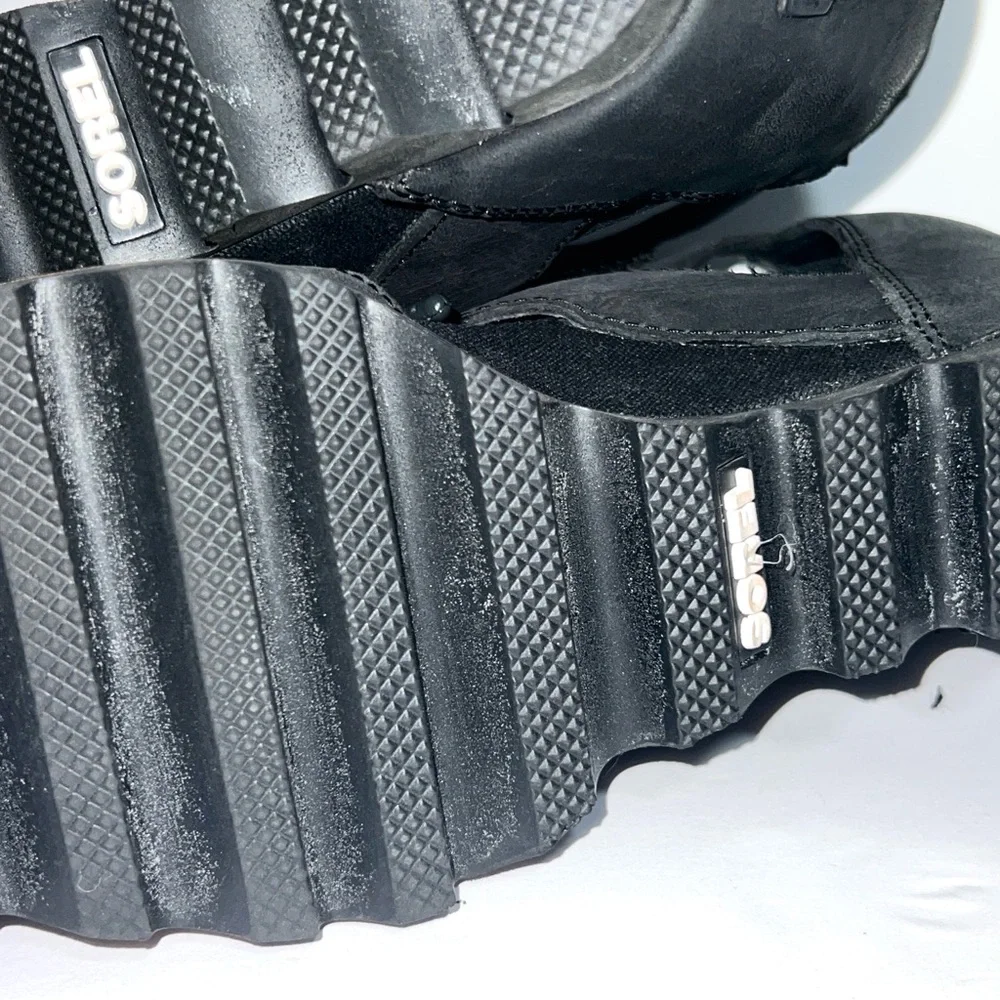 Sorel Women's‎ Leather Joanie Lace Sandal Sz 9 In Black